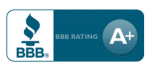 BBB Rating A+ icon on a transparent background