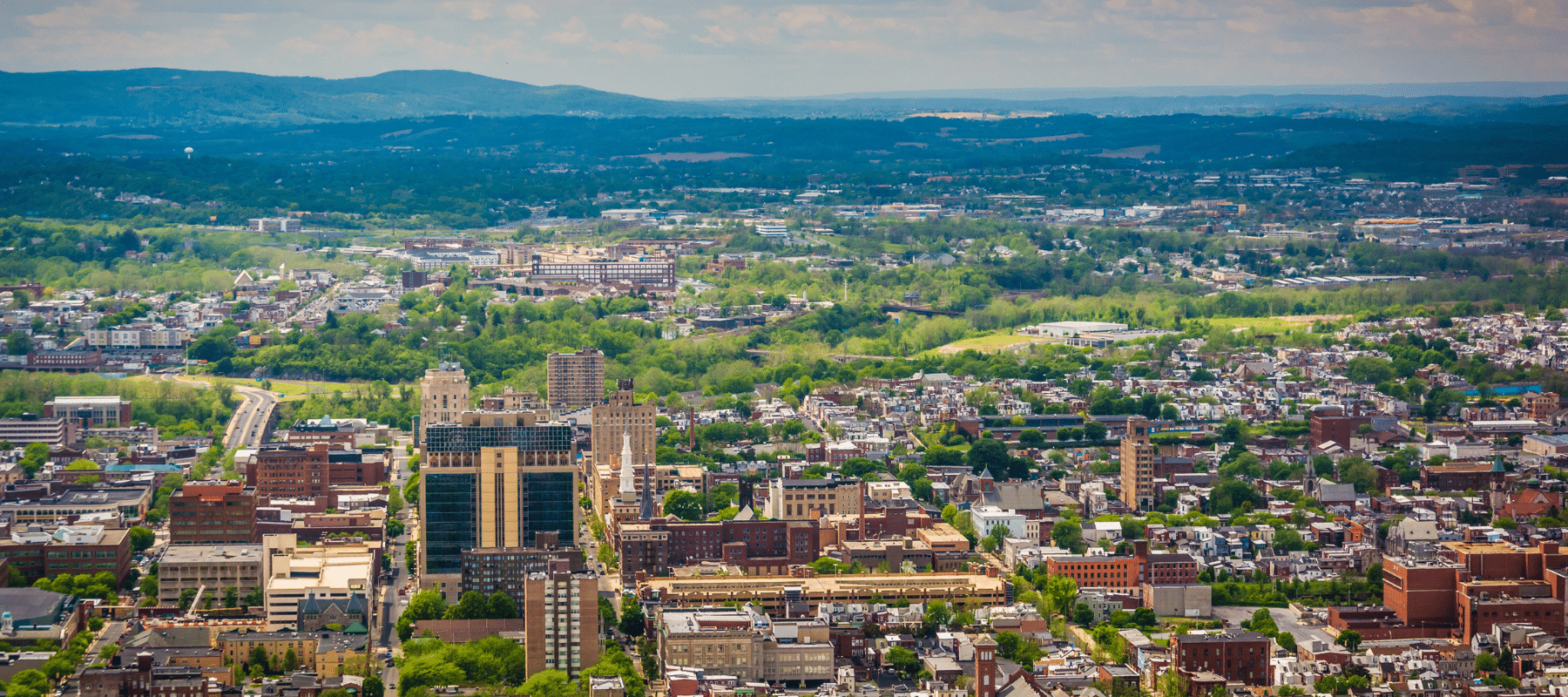 aerial view of reading pennsylvania